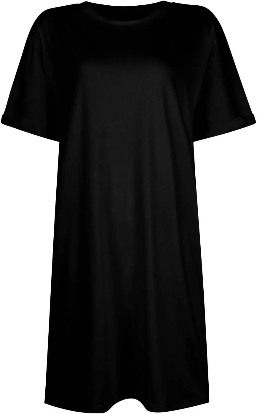 DPKLAD Womens Casual Summer T Shirt Dress Loose Short Sleeve Tunic Dress with Pocket for Women