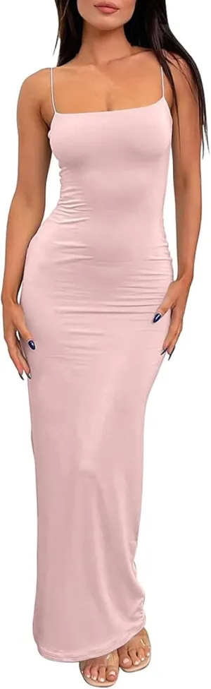 Dresses for Women 2025 Spaghetti Strap Bodycon Dresses Sexy Backless Sleeveless Summer Sundress 2025