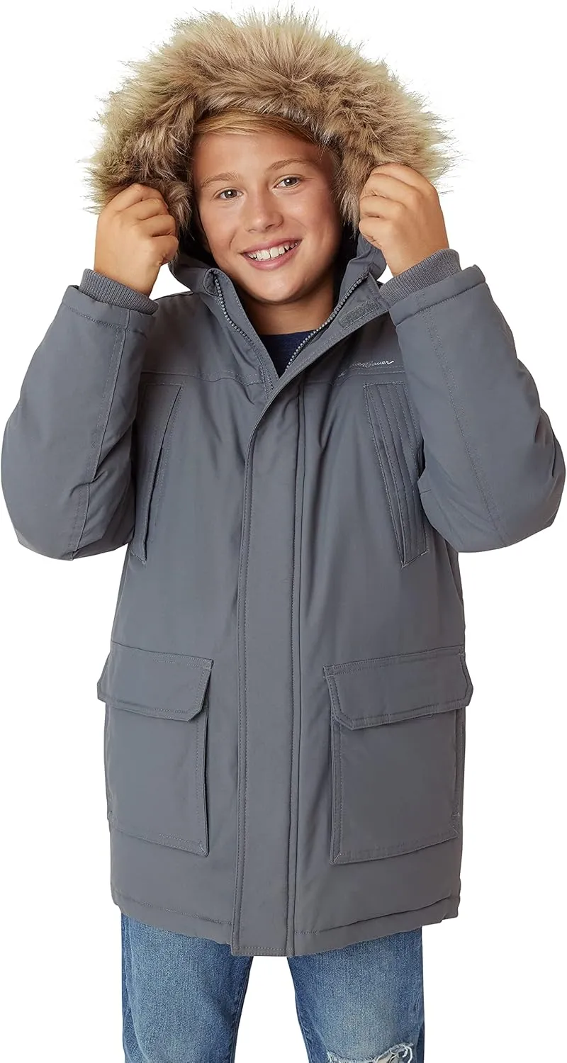 Eddie Bauer Boys' Winter Coat  Waterproof Heavyweight Down Parka Jacket with Faux Fur Hood (3-20)