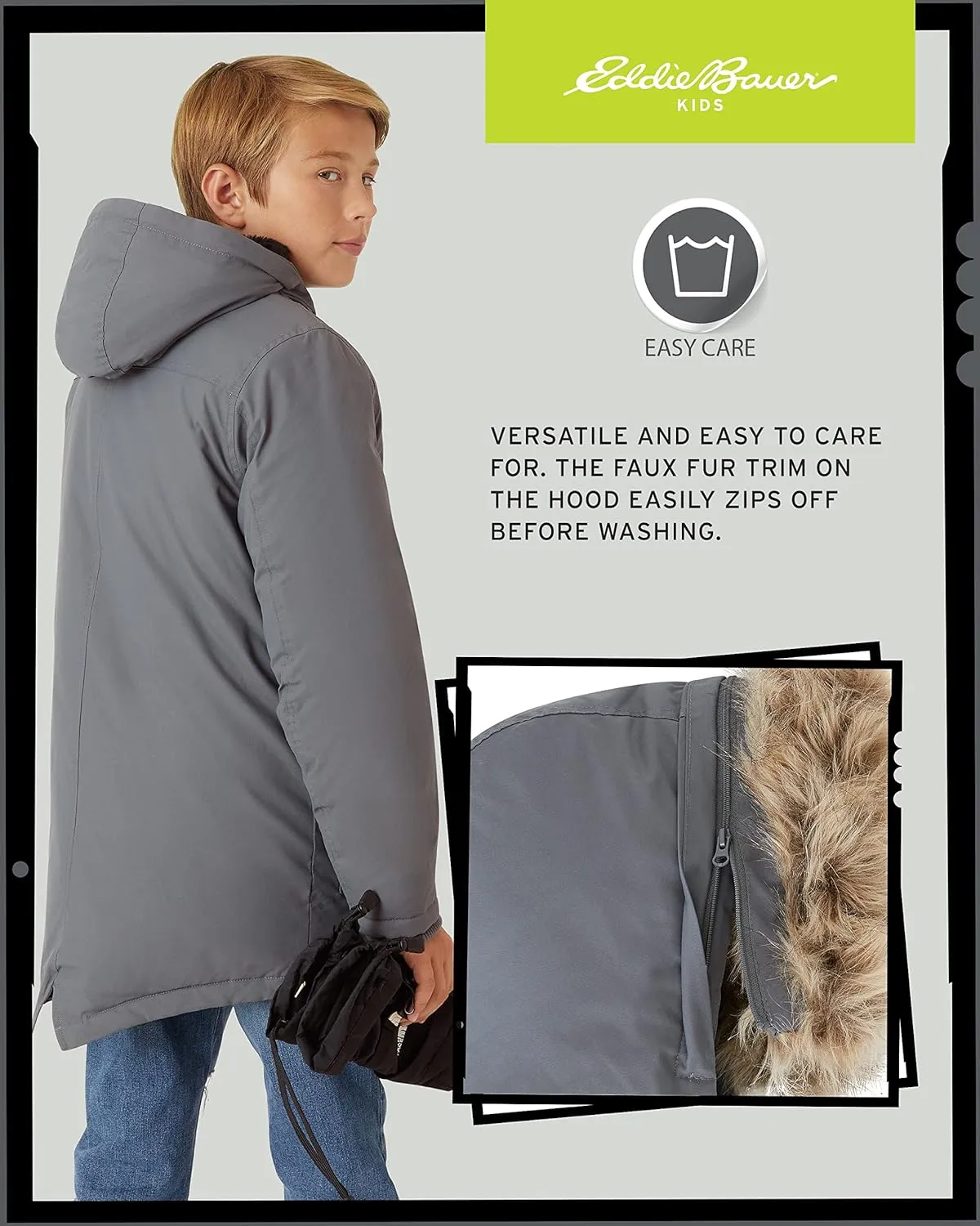 Eddie Bauer Boys' Winter Coat  Waterproof Heavyweight Down Parka Jacket with Faux Fur Hood (3-20)