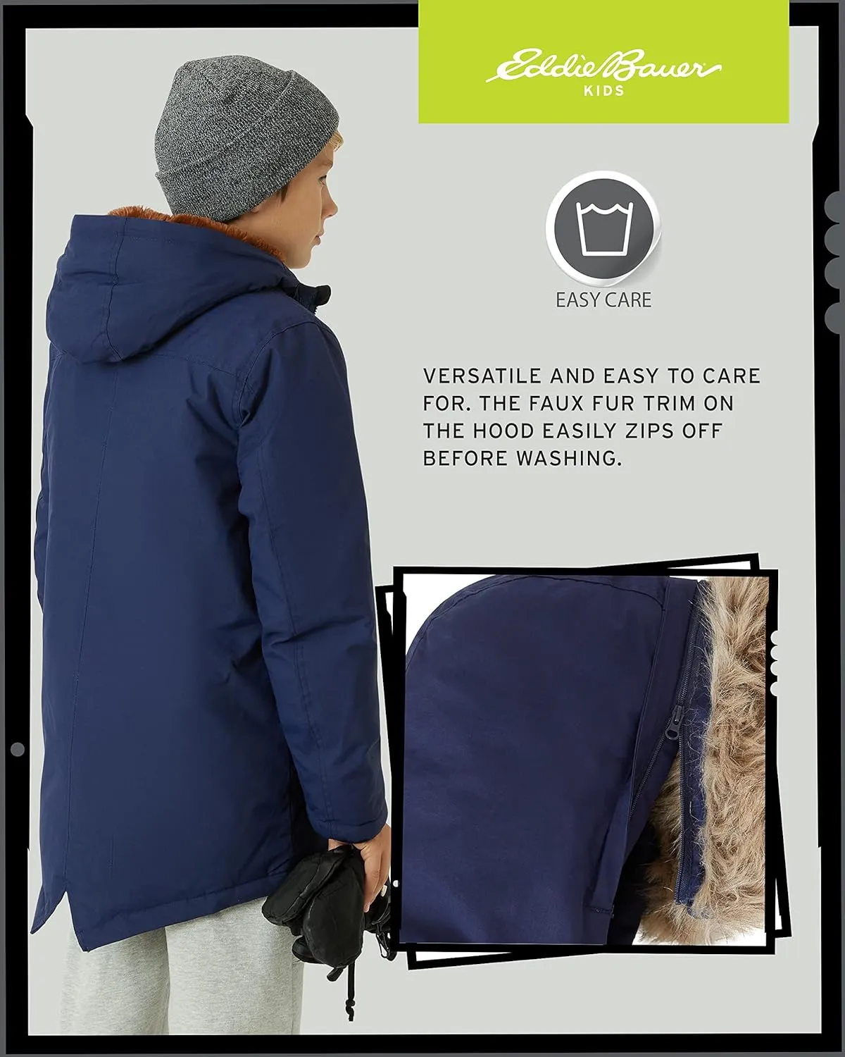 Eddie Bauer Boys' Winter Coat  Waterproof Heavyweight Down Parka Jacket with Faux Fur Hood (3-20)