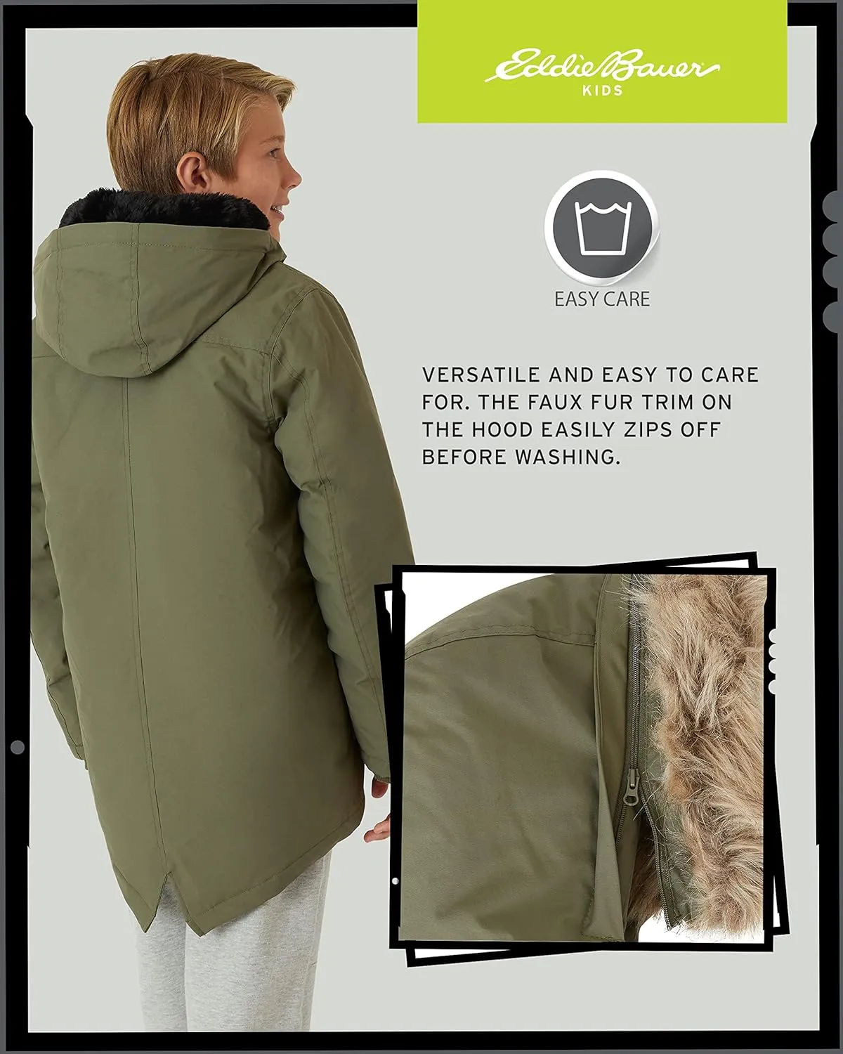 Eddie Bauer Boys' Winter Coat  Waterproof Heavyweight Down Parka Jacket with Faux Fur Hood (3-20)