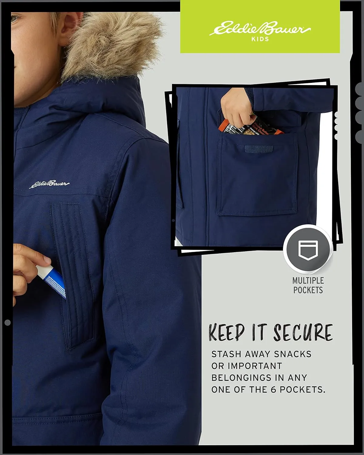 Eddie Bauer Boys' Winter Coat  Waterproof Heavyweight Down Parka Jacket with Faux Fur Hood (3-20)