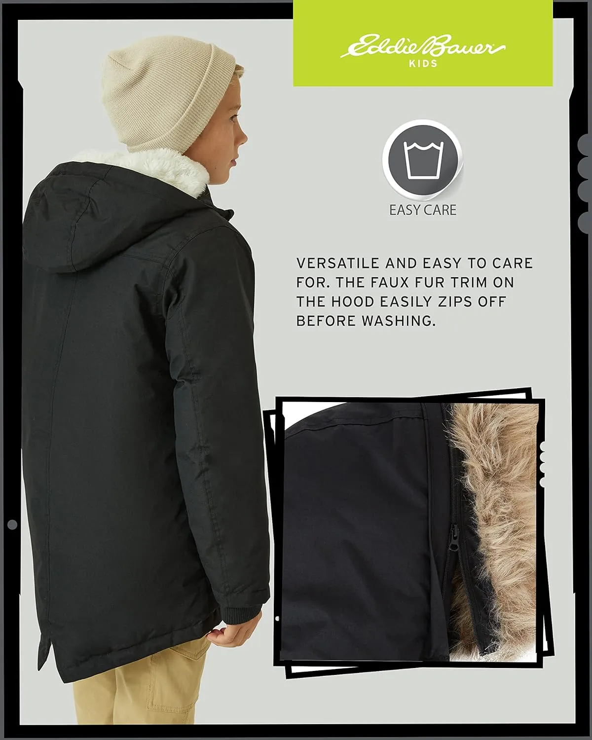Eddie Bauer Boys' Winter Coat  Waterproof Heavyweight Down Parka Jacket with Faux Fur Hood (3-20)