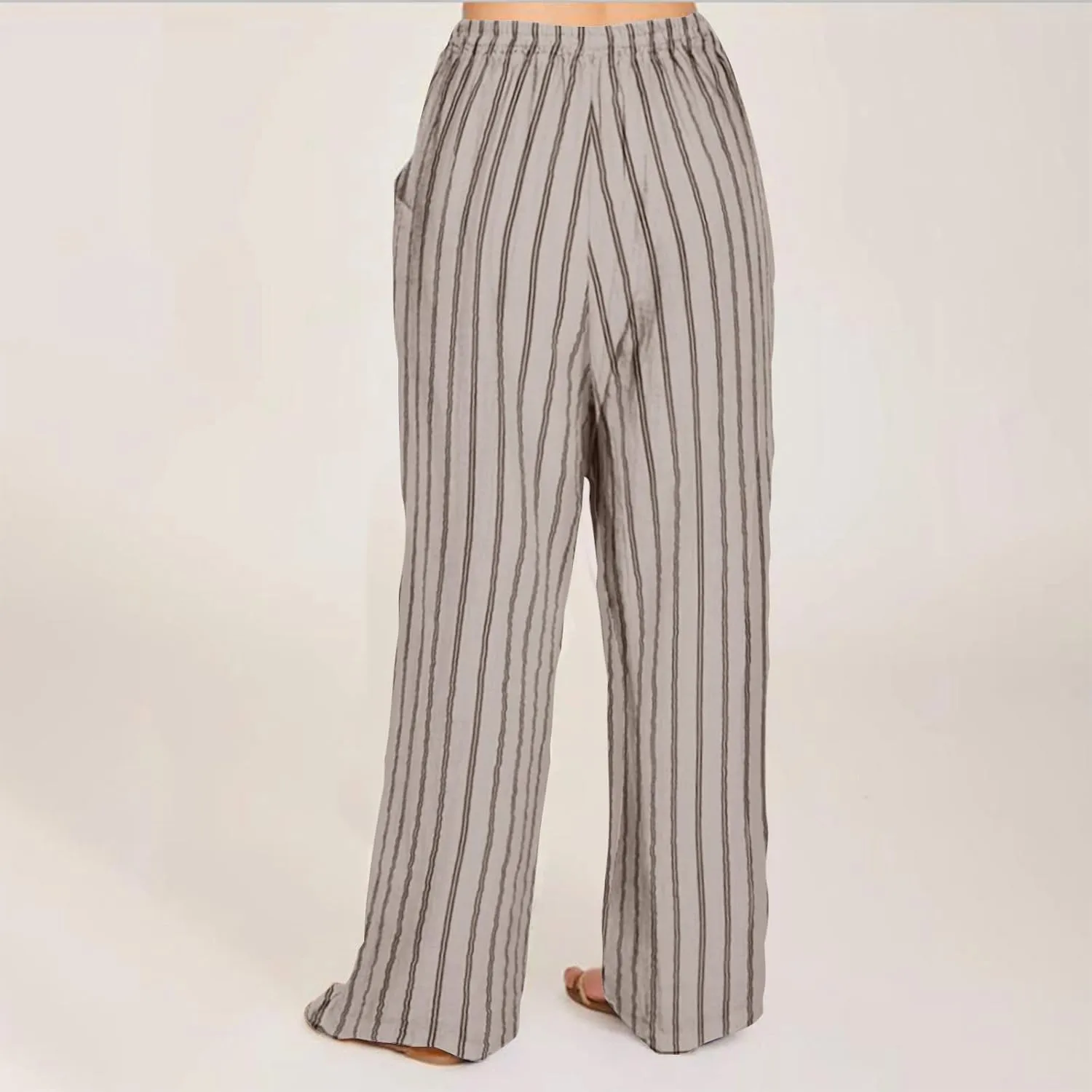 FZYLQY Women's Summer Drawstring Waist Wide Leg Loose Cotton Linen Palazzo Pants 2025 Boho Beach Travel Vacation Outfits