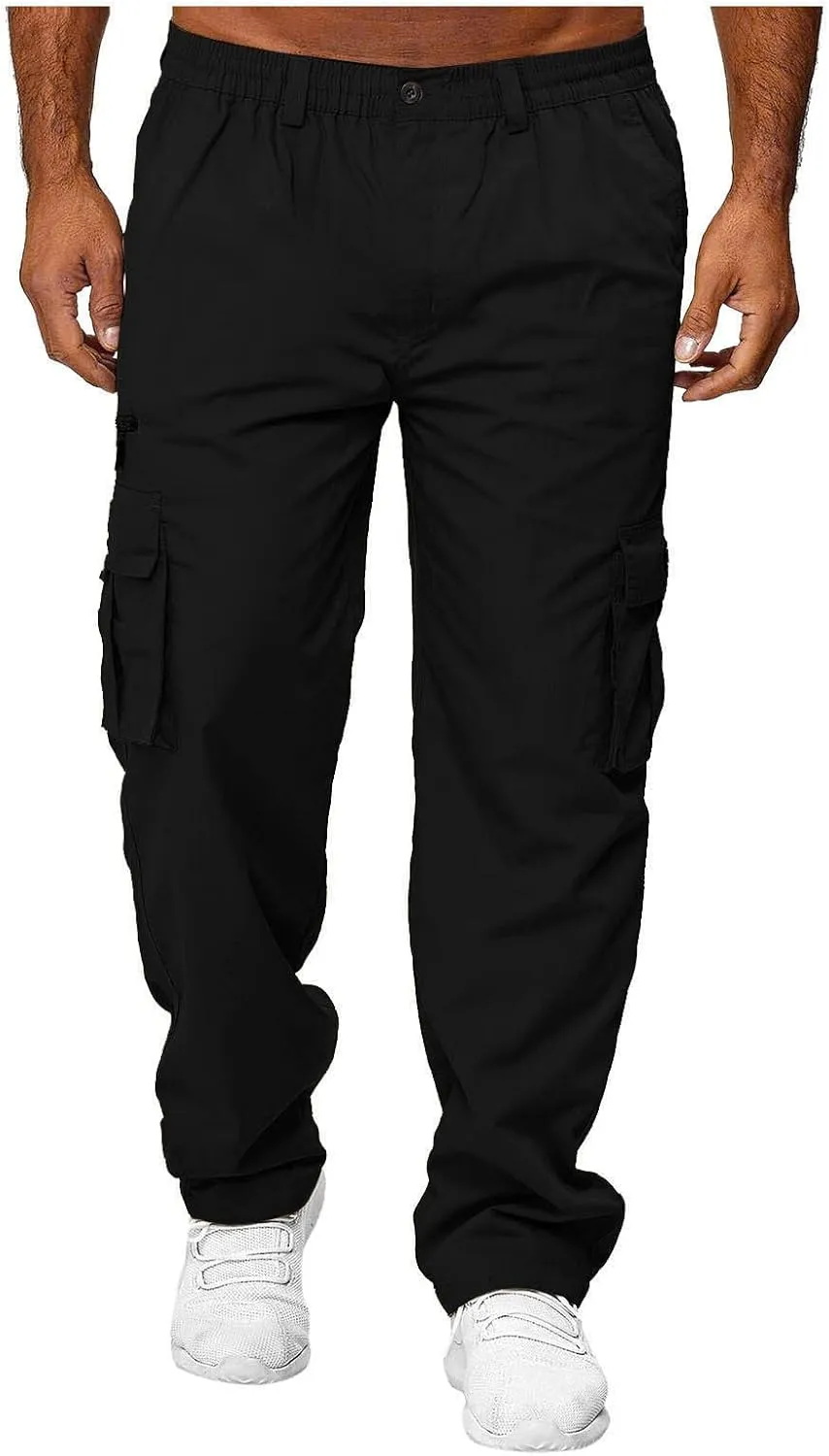 GOFULY Cargo Pants Mens Ripstop Stretch Baggy Sweatpants with Multi Pockets Y2K Hiking Pants Convertible Tall Pants Casual