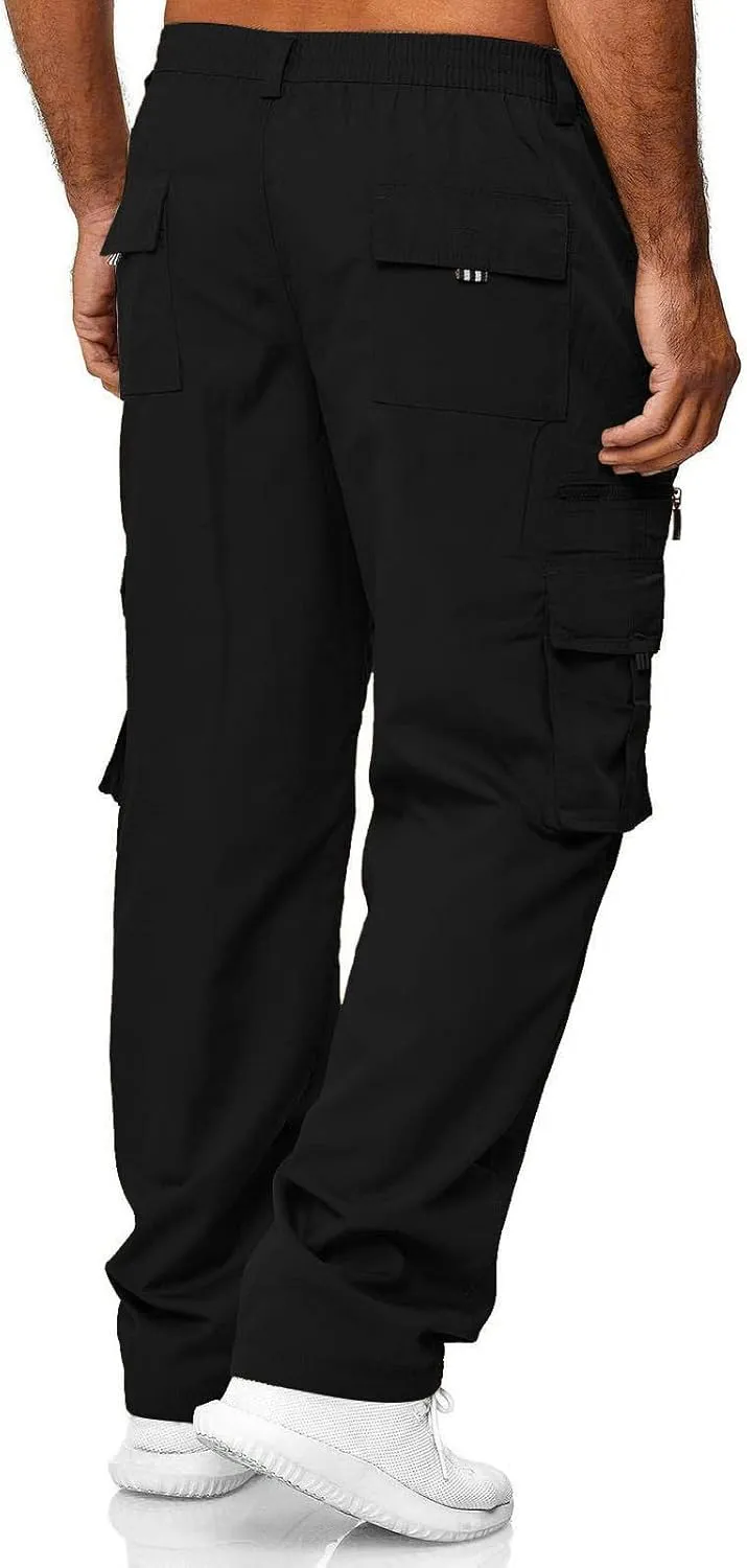 GOFULY Cargo Pants Mens Ripstop Stretch Baggy Sweatpants with Multi Pockets Y2K Hiking Pants Convertible Tall Pants Casual