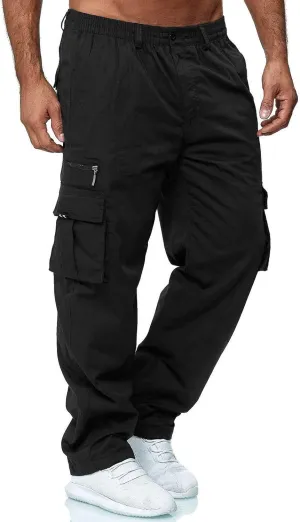 GOFULY Cargo Pants Mens Ripstop Stretch Baggy Sweatpants with Multi Pockets Y2K Hiking Pants Convertible Tall Pants Casual