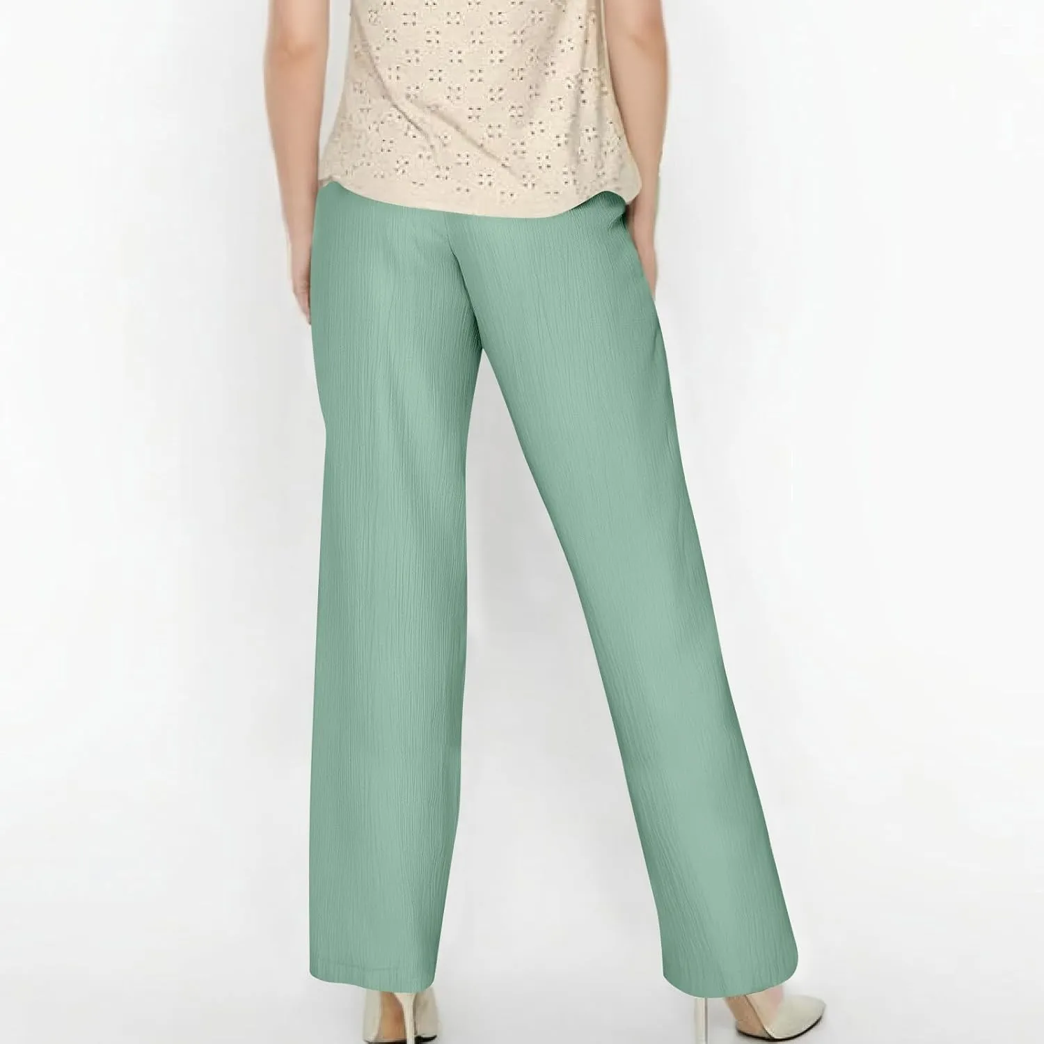 GOFULY Linen Palazzo Pants Women Wide Leg Trendy 2025 Pants High Waisted Drawstring Elastic Waist Summer Baggy Solid Trousers