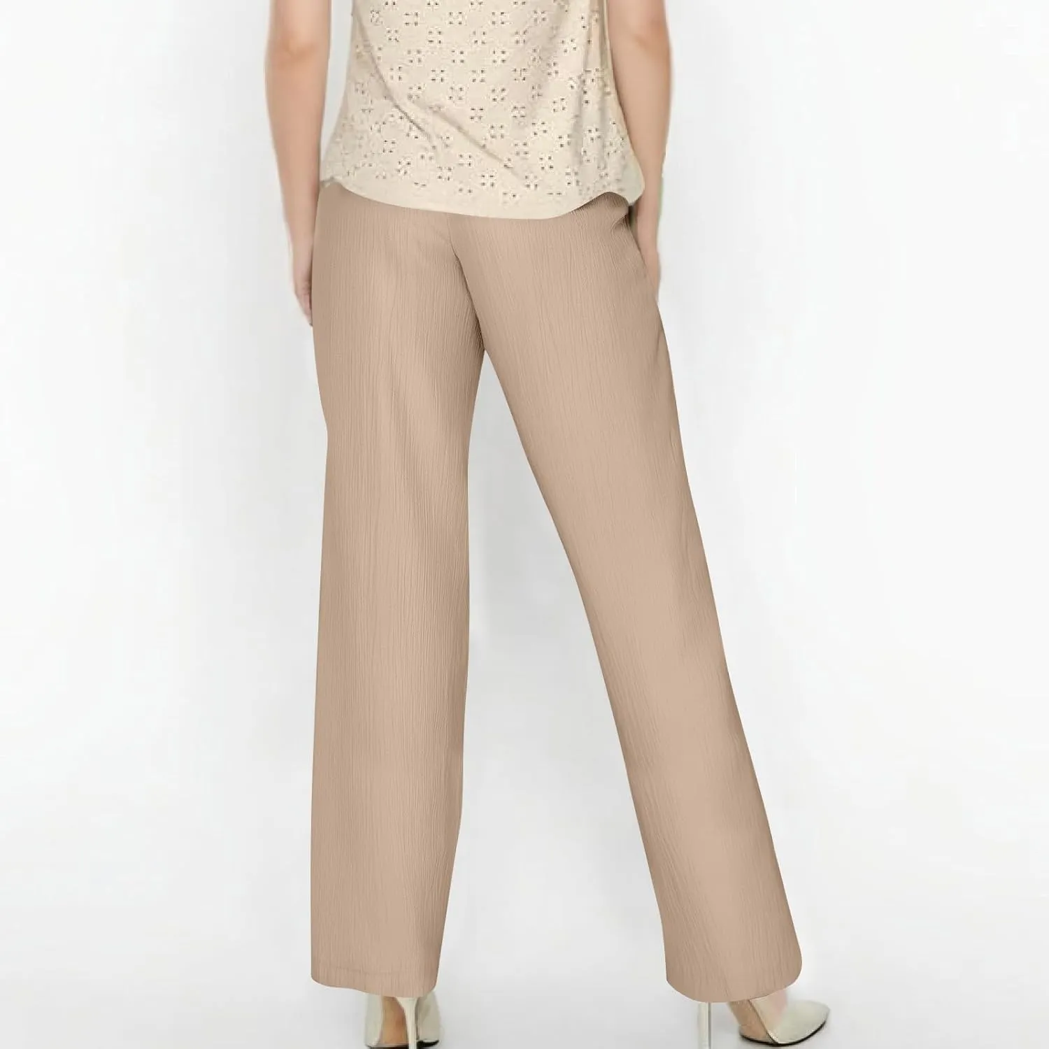GOFULY Linen Pants Women Wide Leg Beach High Rise Pants Casual Elastic Waist Drawstring Summer 2025 Solid Trouser with Pocket