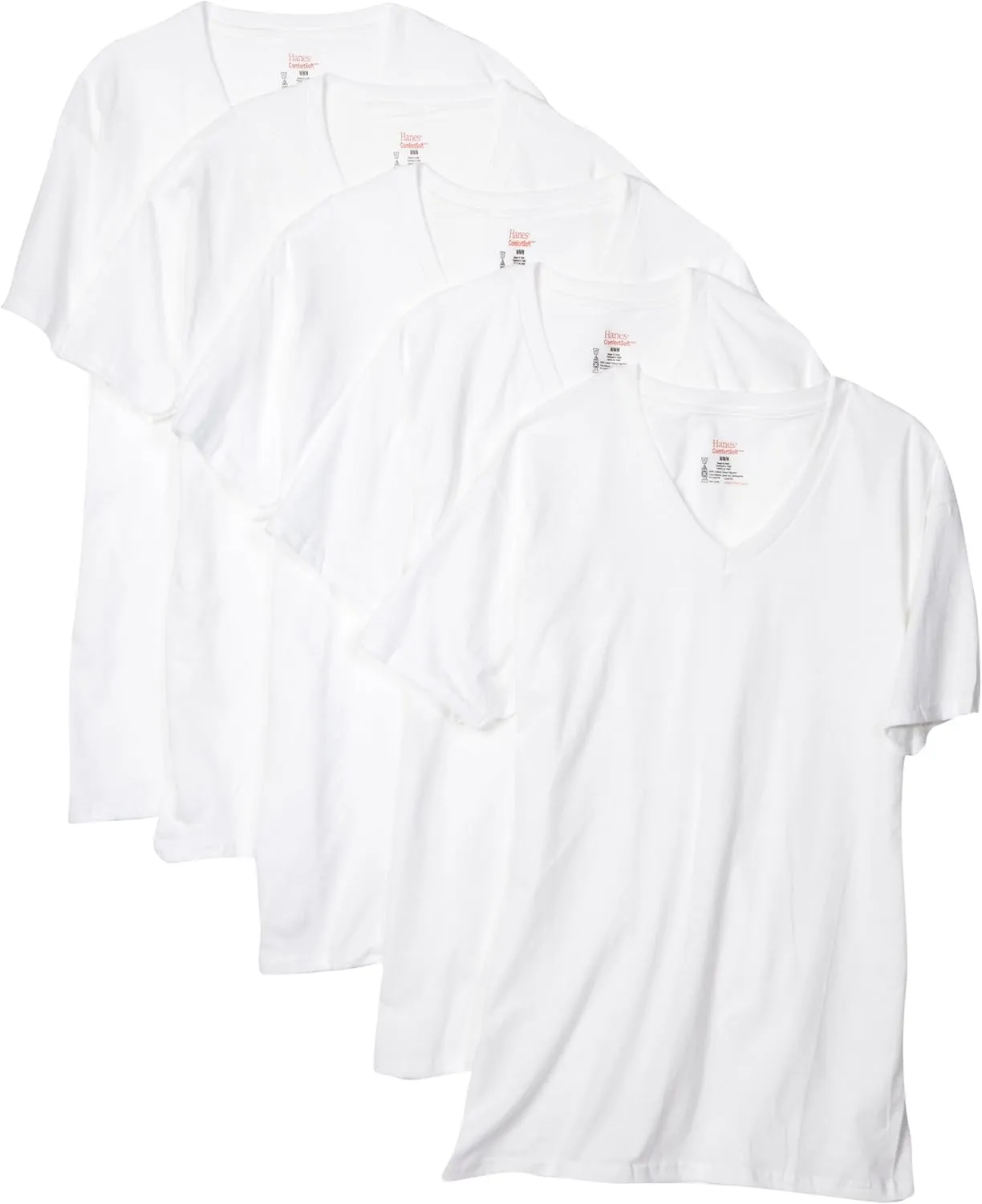 Hanes Men's 5-Pack Comfortsoft V-Neck Tee