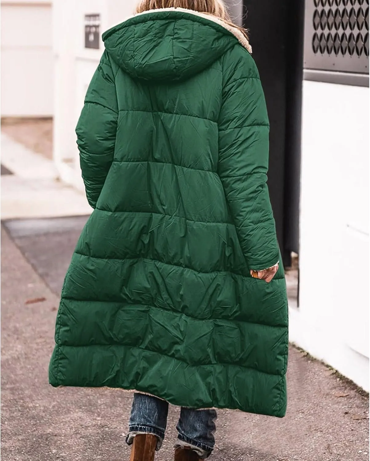 Heavyweight Outerwear Coat for Women Long Sleeve Outwear Full Zipper Solid Coat Winter Puffer Jacket Coats with