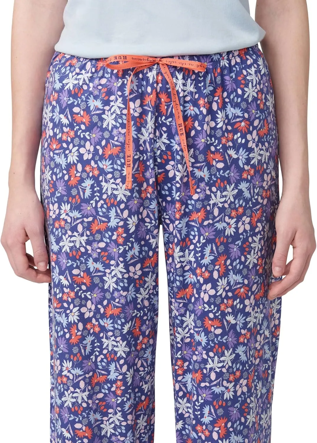 HUE Women's Spring Pajama Separates Soft Whimsical Print Flowers, Animals, Garden Themed Pjs, Cocktails
