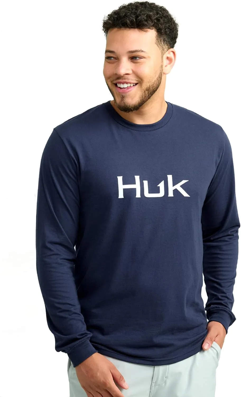 HUK Men's Performance Fishing Logo Tee, Long Sleeve, Quick-Dry