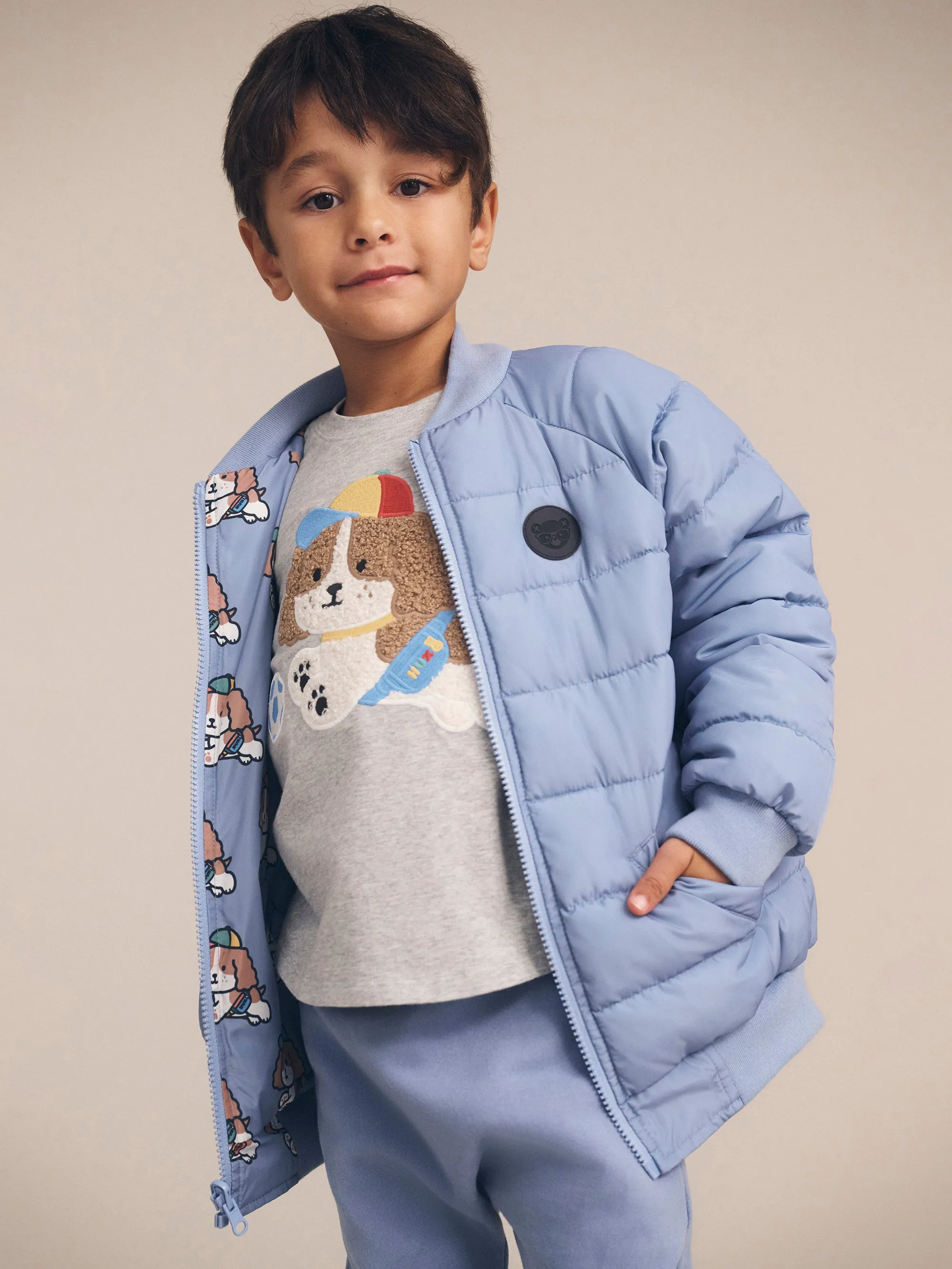 Huxbaby Happy Pup Reversible Bomber