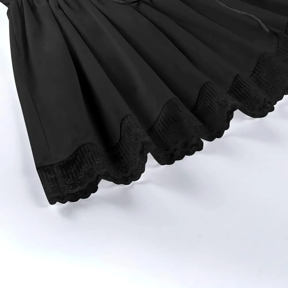 IKADEX Women Gothic Dress Vintage Lace Grunge Punk Goth Dresses Casual Cosplay Party Cocktail