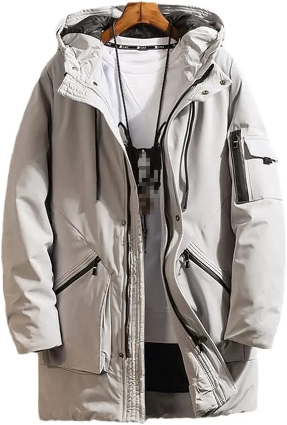 Japanese Overcoat Men Autumn Winter Long Jacket Cotton Padded Long Coat Hooded Outwear Jacket Plus Size