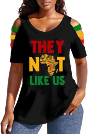 Juneteenth Shirts Women They Not Like Us 1865 African American Freedom Tshirt