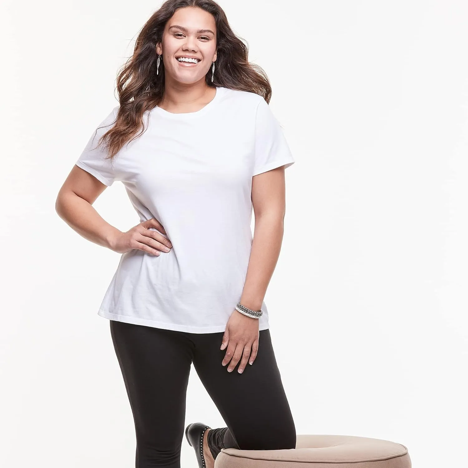 JUST MY SIZE Women's Plus-Size Short Sleeve Crew Neck Tee