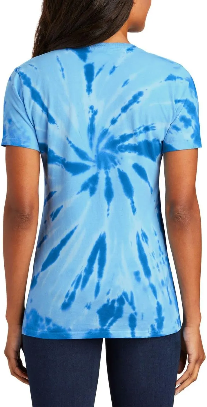 JustBlanks Womens Short Sleeves T-Shirts 100% Cotton Tie-Dye V-Neck Tee