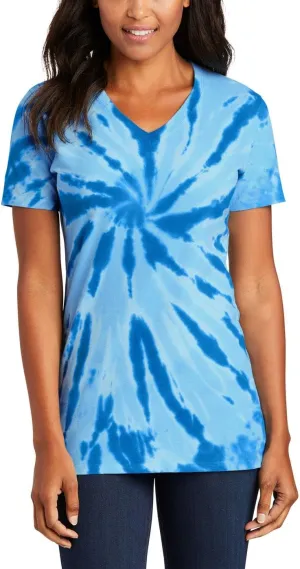 JustBlanks Womens Short Sleeves T-Shirts 100% Cotton Tie-Dye V-Neck Tee