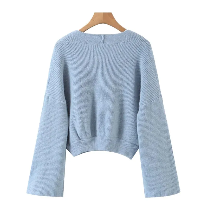 KNITTED CROPPED SWEATER WITH SKIRT