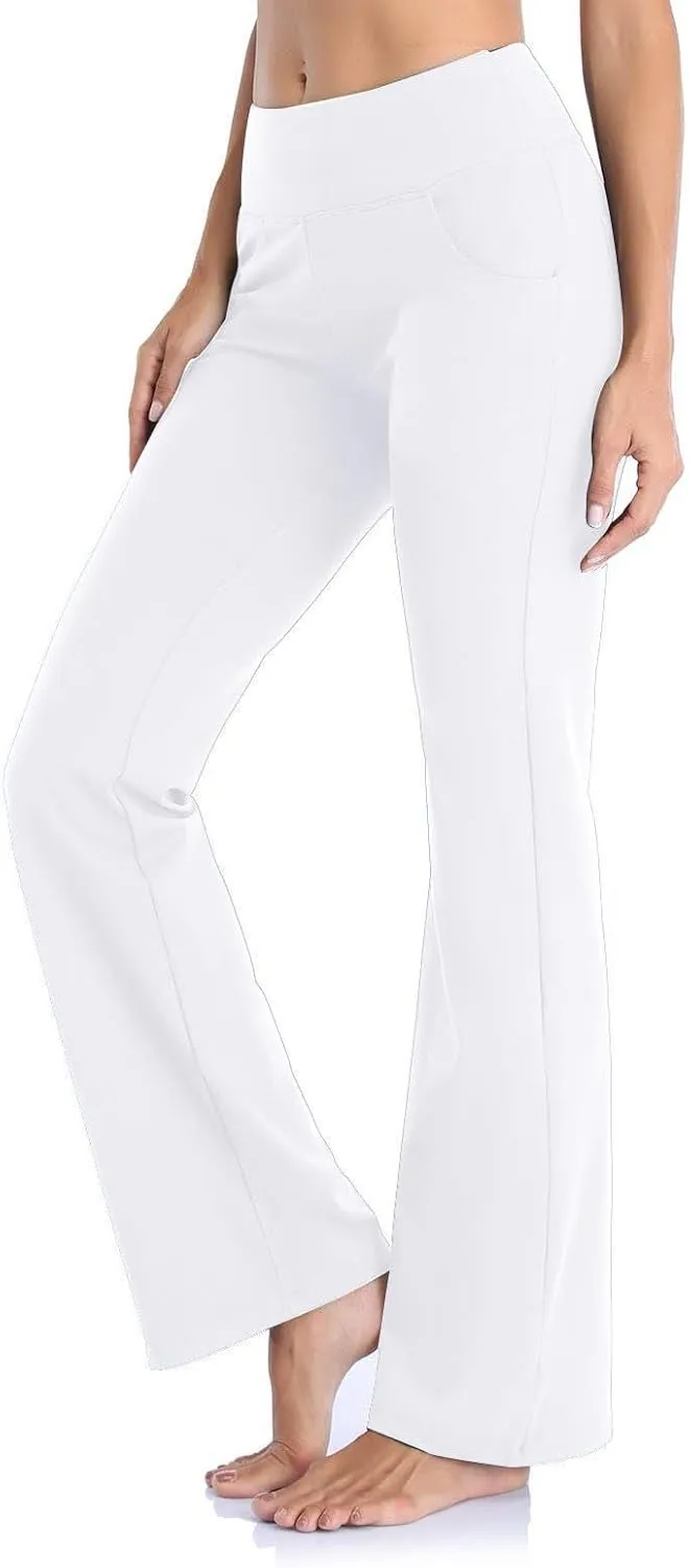 Leggings For Women Butt Lift Flare Wide Leg Workout Yoga Pants High Waist Seamless Running Bell Bottom Gym Trousers