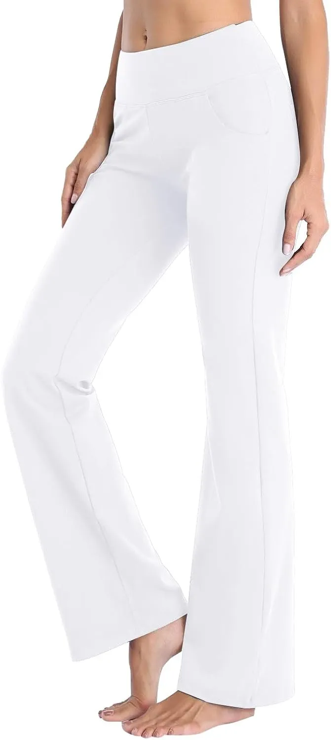 Leggings For Women Butt Lift Flare Wide Leg Workout Yoga Pants High Waist Seamless Running Bell Bottom Gym Trousers