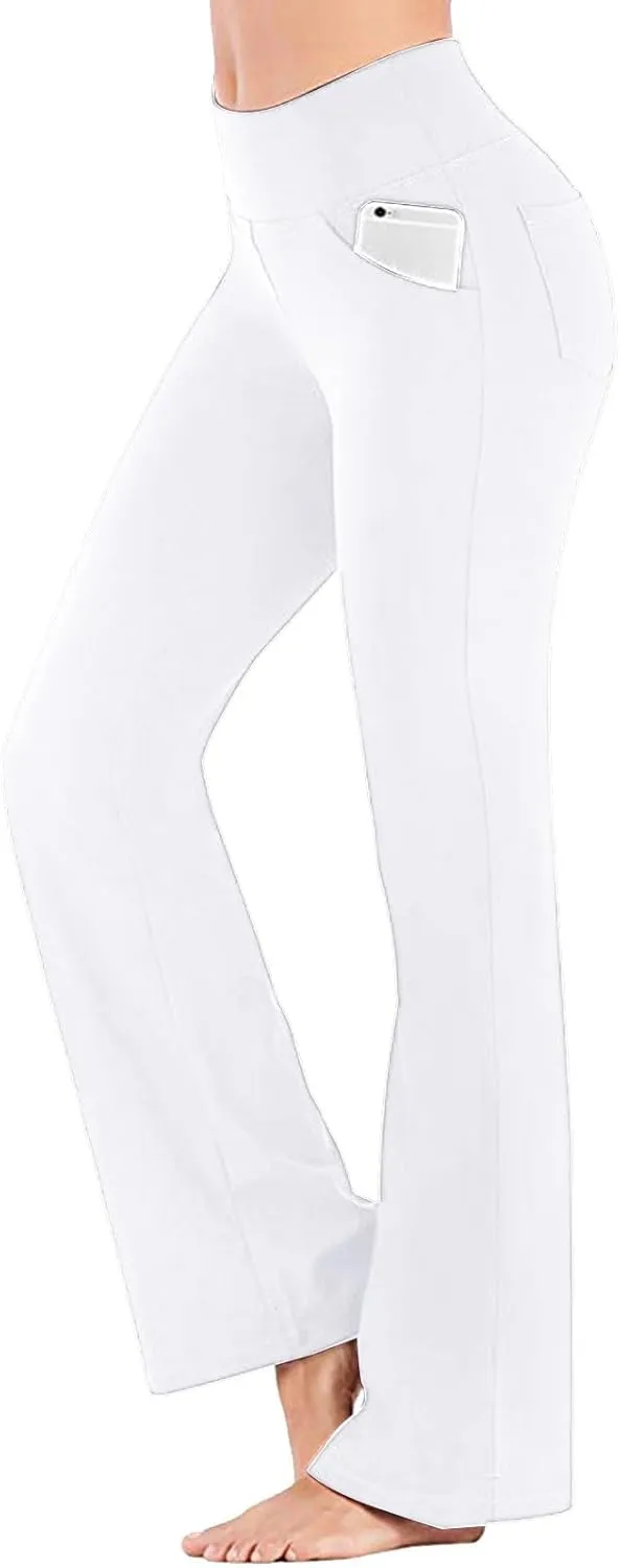 Leggings For Women Butt Lift Flare Wide Leg Workout Yoga Pants High Waist Seamless Running Bell Bottom Gym Trousers