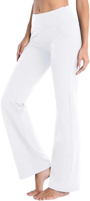 Leggings For Women Butt Lift Flare Wide Leg Workout Yoga Pants High Waist Seamless Running Bell Bottom Gym Trousers