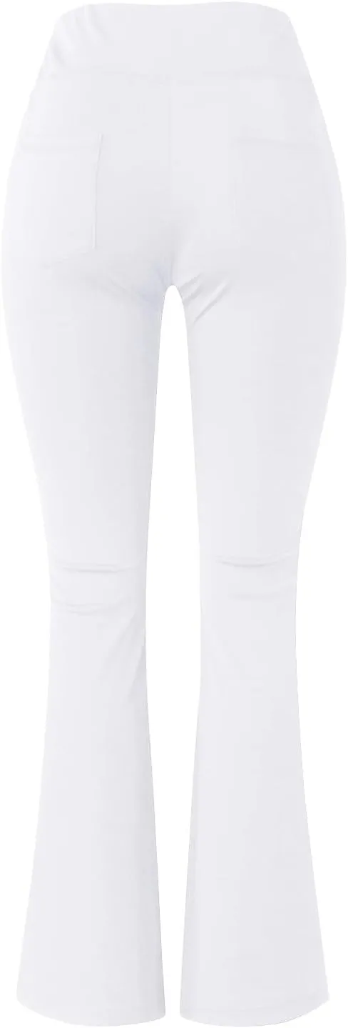 Leggings For Women Butt Lift Flare Wide Leg Workout Yoga Pants High Waist Seamless Running Bell Bottom Gym Trousers