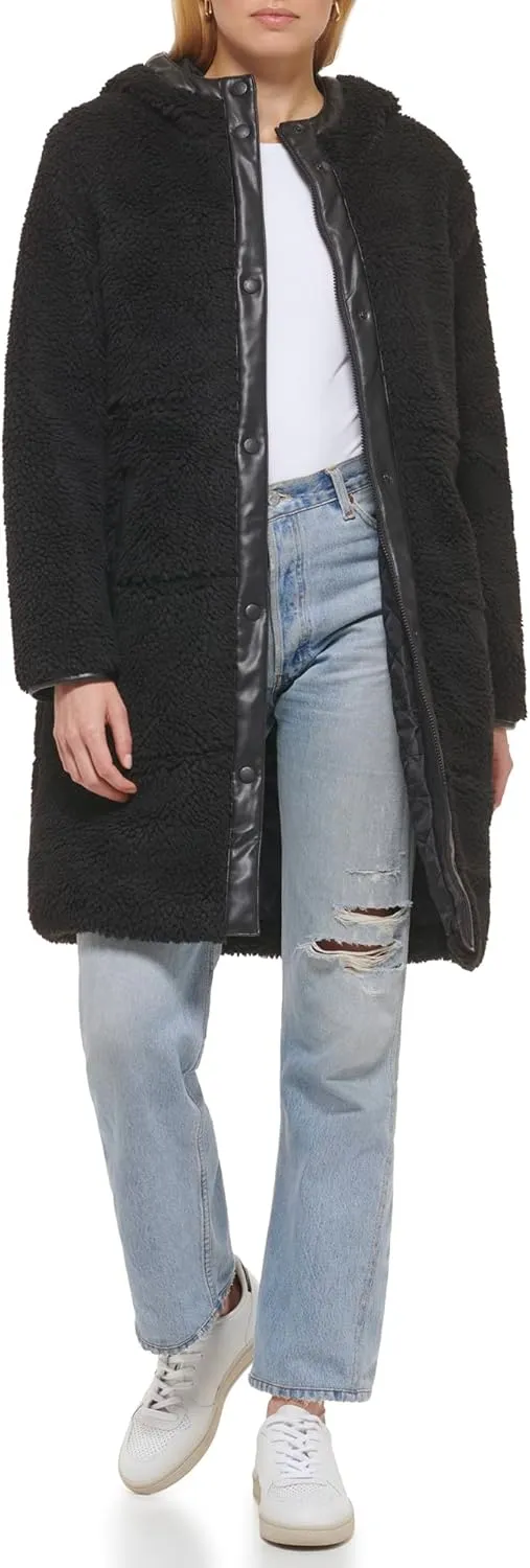 Levi's womens Full Length Sherpa Quilted Parka Jacket