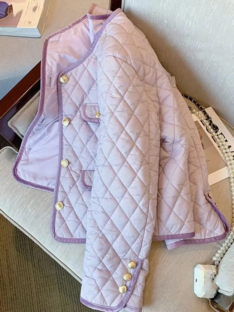 Lightweight Cotton Padded Jackets Women Autumn Vintage Coat Warm Female Short Outwear