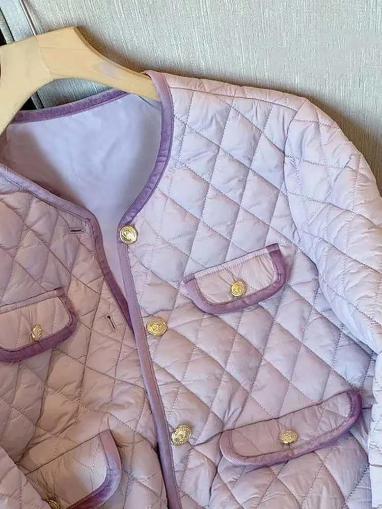 Lightweight Cotton Padded Jackets Women Autumn Vintage Coat Warm Female Short Outwear
