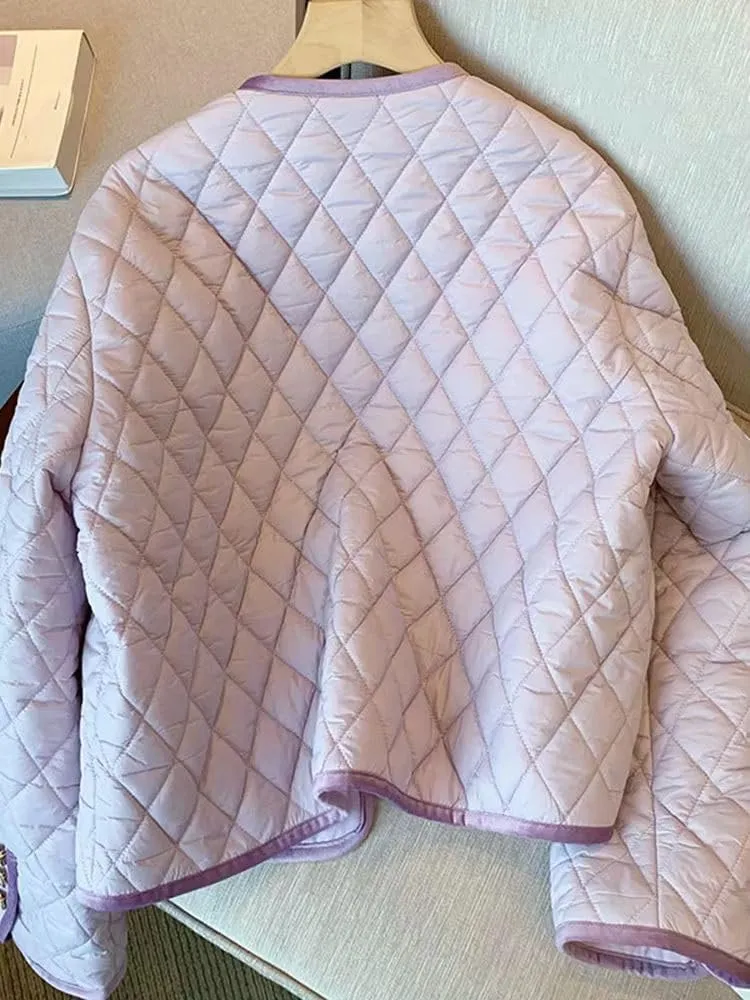 Lightweight Cotton Padded Jackets Women Autumn Vintage Coat Warm Female Short Outwear
