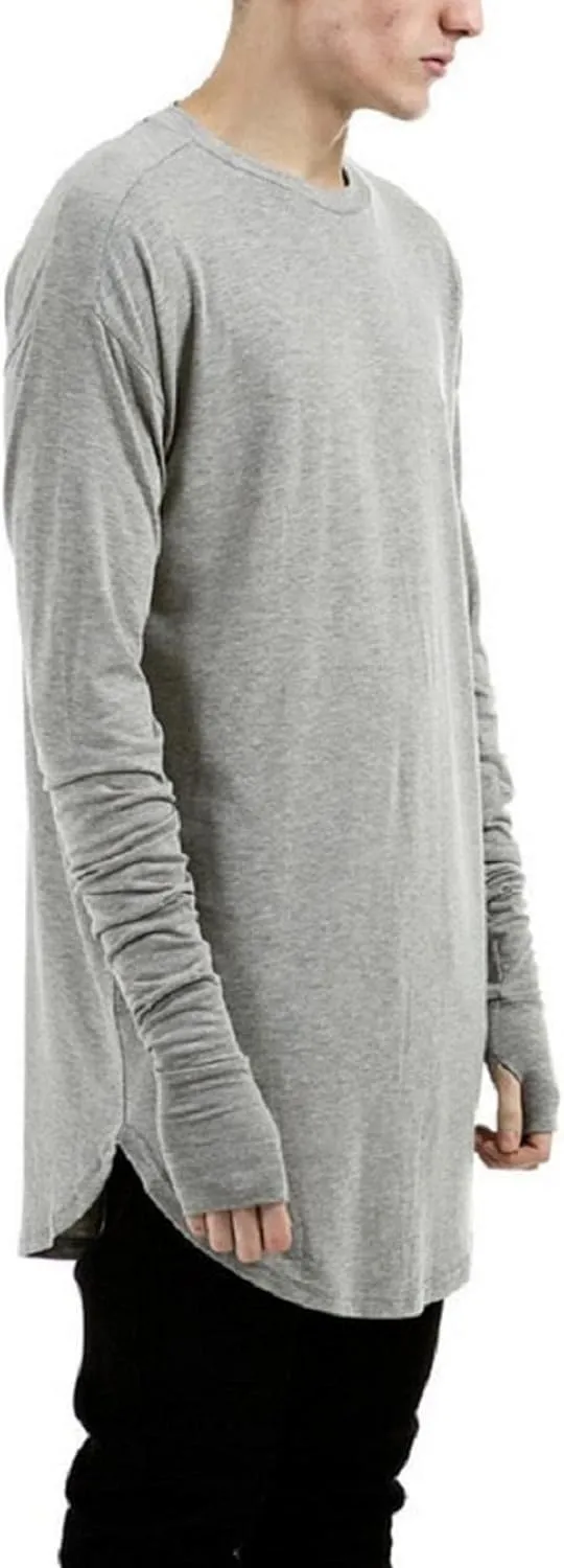 LILBETTER Mens Thumb Hole Cuffs Long Sleeve T-Shirt Basic Tee