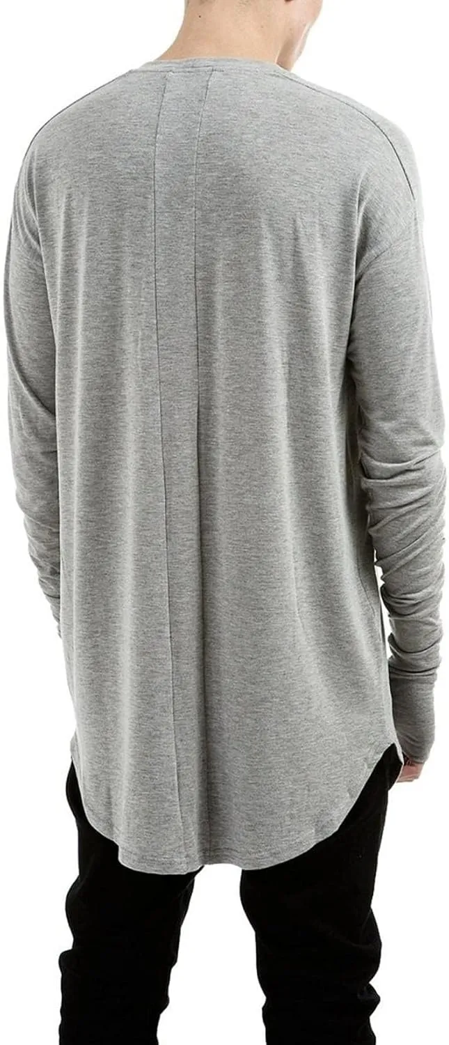 LILBETTER Mens Thumb Hole Cuffs Long Sleeve T-Shirt Basic Tee