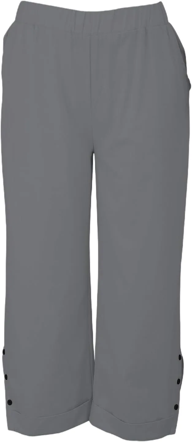 Linen Capri Pants for Women 2025 Cotton Summer lastic Waist Straight Leg Loose Beach Bermuda Trousers with Pockets