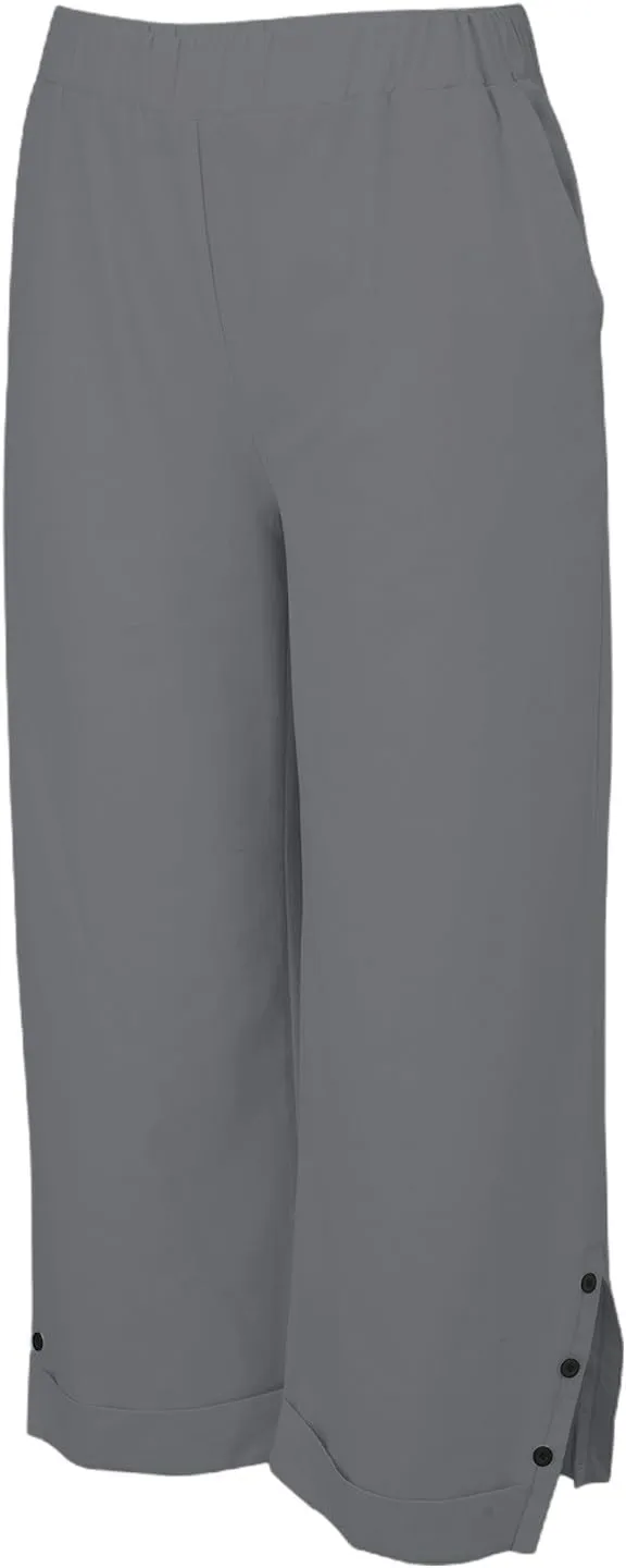 Linen Capri Pants for Women 2025 Cotton Summer lastic Waist Straight Leg Loose Beach Bermuda Trousers with Pockets