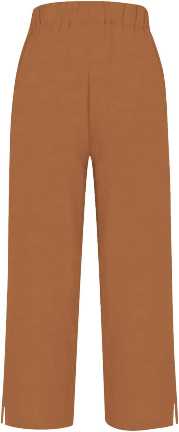 Linen Pants Women Solid Elastic Pants Long Drawstring Linen Women Lounge Sweatpants with Pockets 2025 Spring Fall