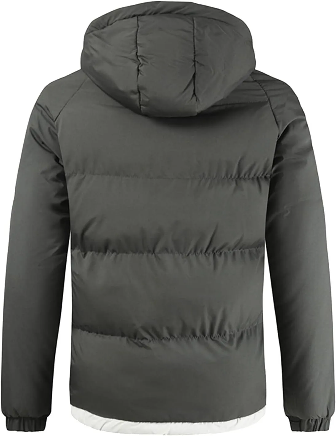 Mens Autumn And Winter Fashion Casual Solid Color Padded Warm Cotton Coat Cotton Padded Jacket Olive Coats for