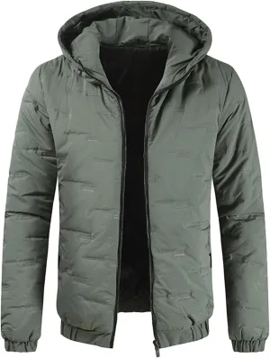 Mens Autumn And Winter Fashion Casual Solid Color Padded Warm Cotton Coat Cotton Padded Jacket Winter Maternity