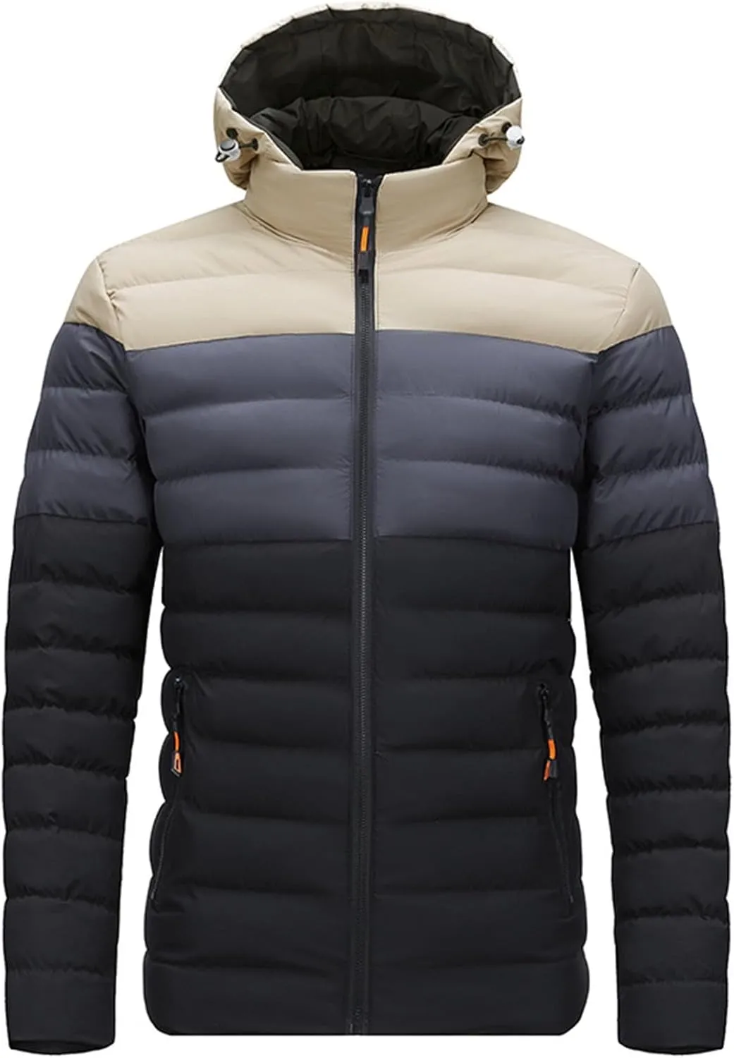 Men's Autumn And Winter Jacket Coat Leisure Zip Pocket Cotton Padded Warm Soft Hooded Jacket Coat Tops Men Parks