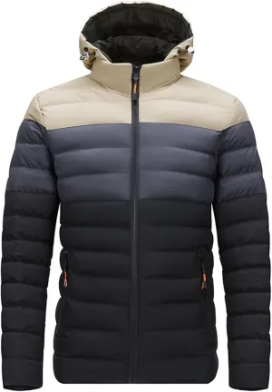 Men's Autumn And Winter Jacket Coat Leisure Zip Pocket Cotton Padded Warm Soft Hooded Jacket Coat Tops Men Parks