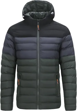 Men's Autumn And Winter Jacket Coat Leisure Zip Pocket Cotton Padded Warm Soft Hooded Jacket Coat Tops Men Parks