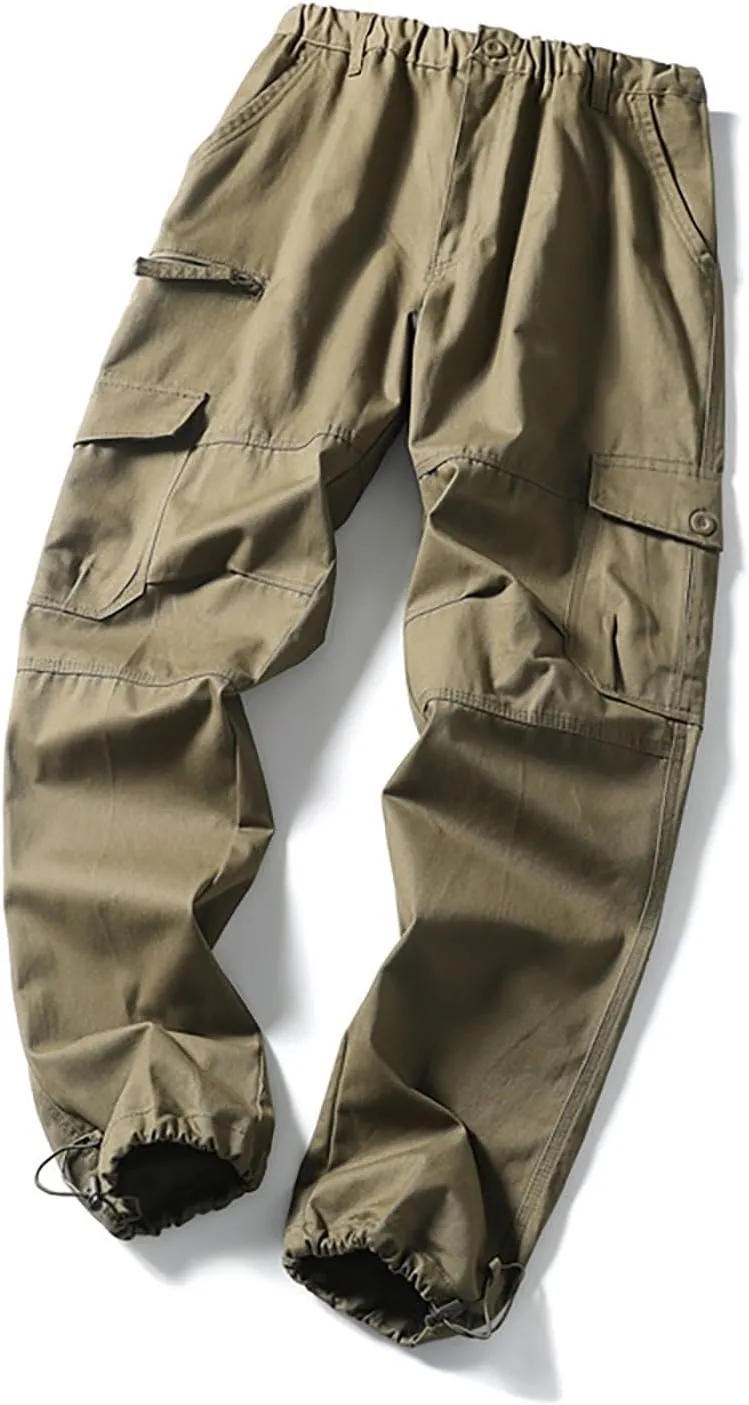 Mens Cargo Pants Baggy Stretch Big and Tall Sweatpants Pockets Loose Fit Hiking Pants Outdoor Plus Size Pants Match