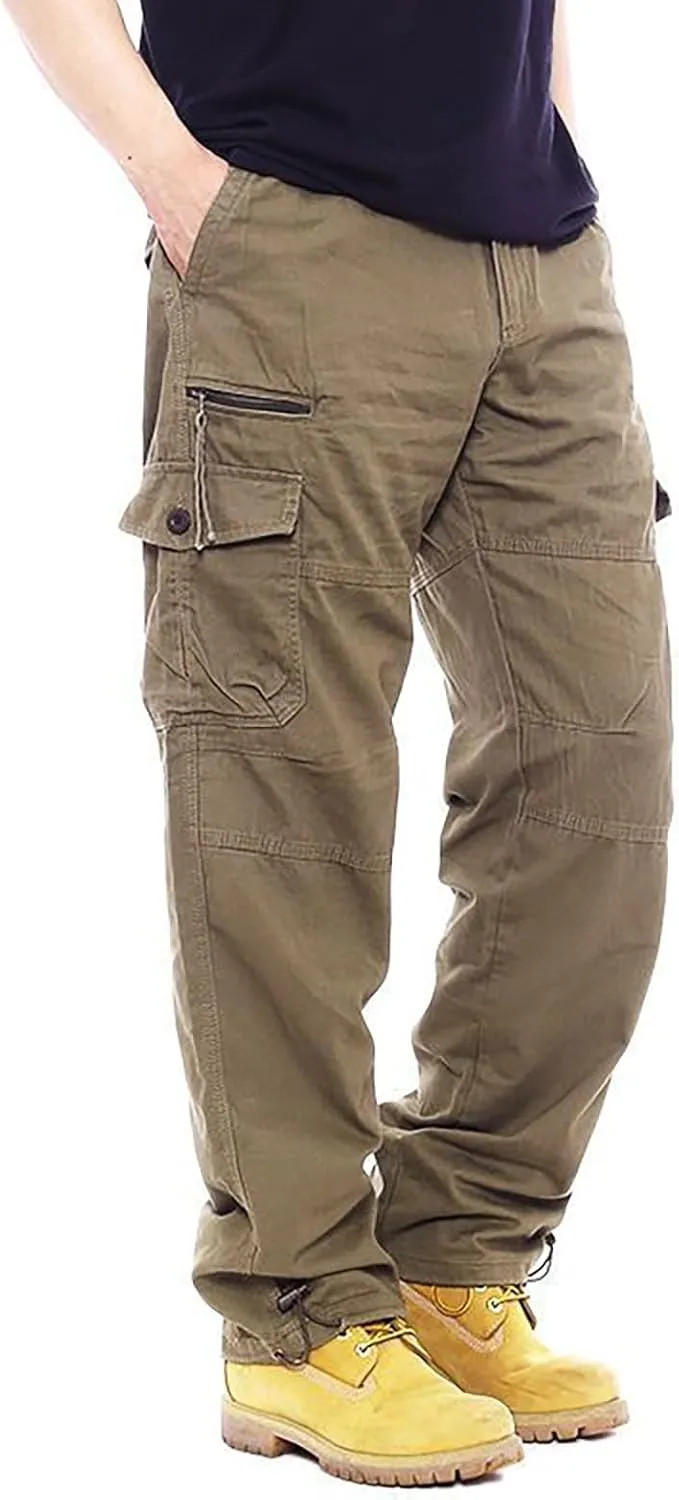 Mens Cargo Pants Baggy Stretch Big and Tall Sweatpants Pockets Loose Fit Hiking Pants Outdoor Plus Size Pants Match