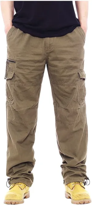Mens Cargo Pants Baggy Stretch Big and Tall Sweatpants Pockets Loose Fit Hiking Pants Outdoor Plus Size Pants Match