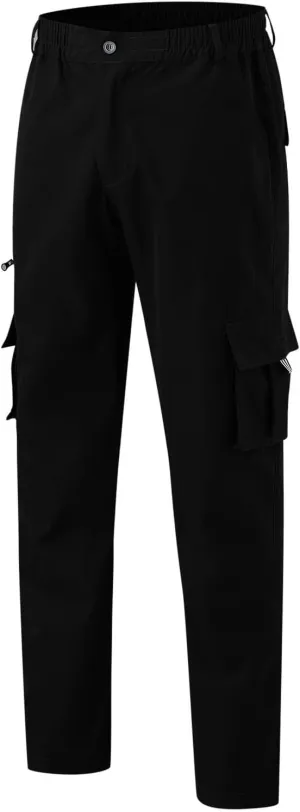 Men's Cargo Sweatpants Heavyweight Baggy Elastic Waist Athletic Jogger Pants Straight Leg Drawstring Trousers