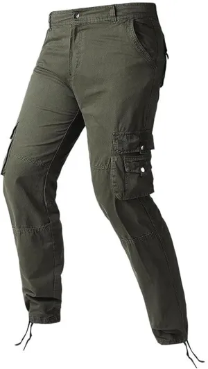 Mens Casual Cotton Cargo Pants Tactical Stretch Sweatpants Athletic Fashion Overalls Workout Slim Fit Trousers